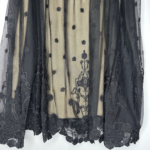 Studio M Size Large Sheer Lace Skirt Elastic Waist Black Nude Lined NWT - Picture 3 of 7